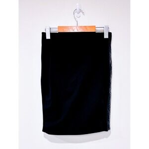 BEBE Black faux leather trim skirt | Sleek fitted edgy | Size 4